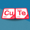 Periodic Table Word Sign - 'CUTE' (Copper + Tellurium) - 5.63 in x 5.63 - Durable & Eco-Friendly STEM Decor