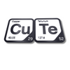 Periodic Table Word Sign - 'CUTE' (Copper + Tellurium) - 5.63 in x 5.63 - Durable & Eco-Friendly STEM Decor