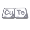 Periodic Table Word Sign - 'CUTE' (Copper + Tellurium) - 5.63 in x 5.63 - Durable & Eco-Friendly STEM Decor