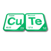 Periodic Table Word Sign - 'CUTE' (Copper + Tellurium) - 5.63 in x 5.63 - Durable & Eco-Friendly STEM Decor
