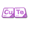 Periodic Table Word Sign - 'CUTE' (Copper + Tellurium) - 5.63 in x 5.63 - Durable & Eco-Friendly STEM Decor