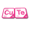 Periodic Table Word Sign - 'CUTE' (Copper + Tellurium) - 5.63 in x 5.63 - Durable & Eco-Friendly STEM Decor
