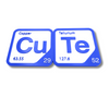 Periodic Table Word Sign - 'CUTE' (Copper + Tellurium) - 5.63 in x 5.63 - Durable & Eco-Friendly STEM Decor