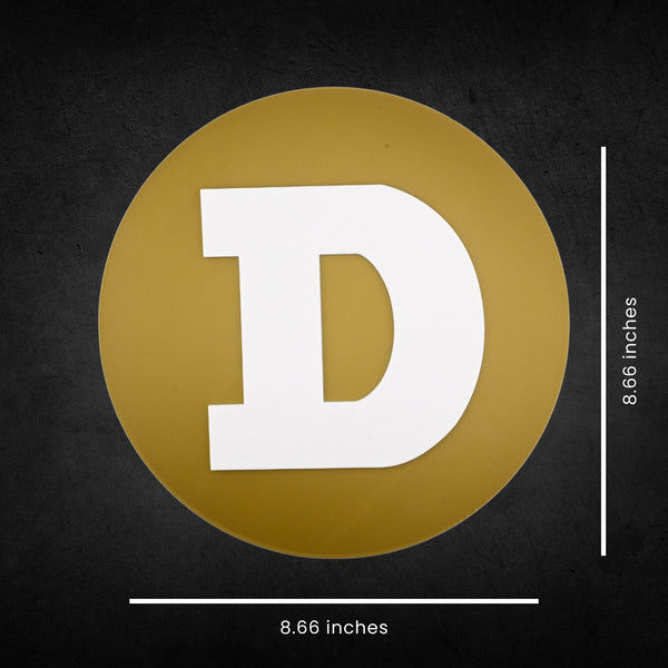 DOGE COIN Wall Sign - Cryptocurrency Decor, Modern Dogecoin Logo Wall Art, Perfect Gift for Crypto Enthusiasts