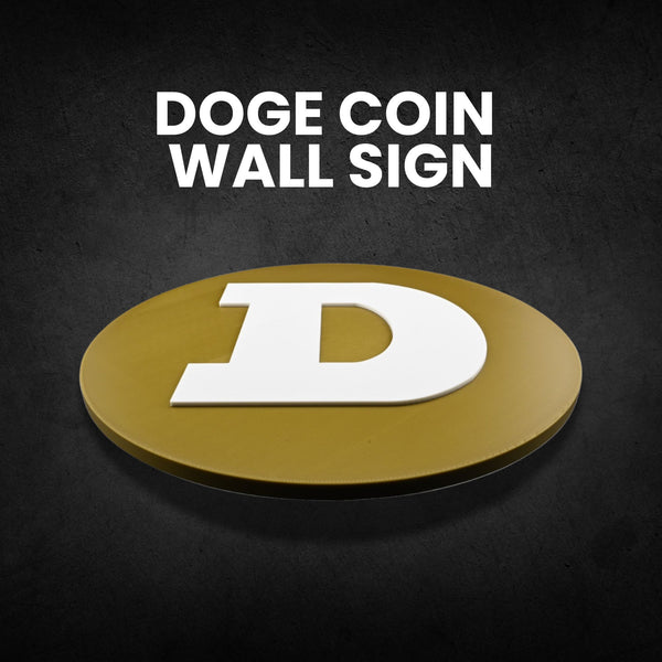 DOGE COIN Wall Sign - Cryptocurrency Decor, Modern Dogecoin Logo Wall Art, Perfect Gift for Crypto Enthusiasts