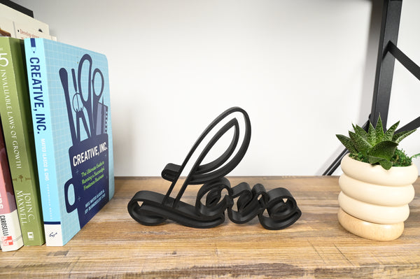 Love Calligraphy Style, Minimalist Line Art, "Love" Sculpture, Elegant Inspirational Home Decor, Modern Hobbies, Desk Line Art