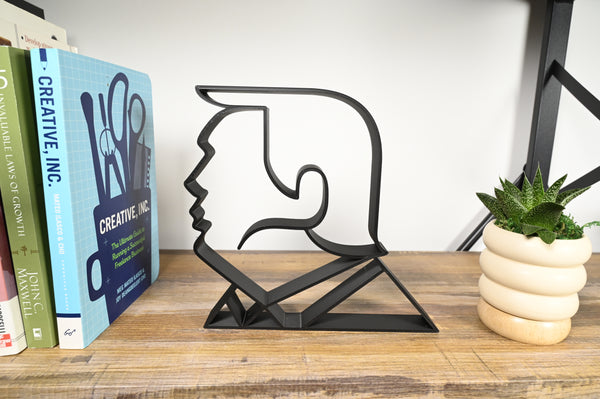 Donald Trump Side Silhouette, Minimalist Line Art Decor, Elegant Leadership Artwork, Home Decor, Modern Hobbies, Desk Line Art