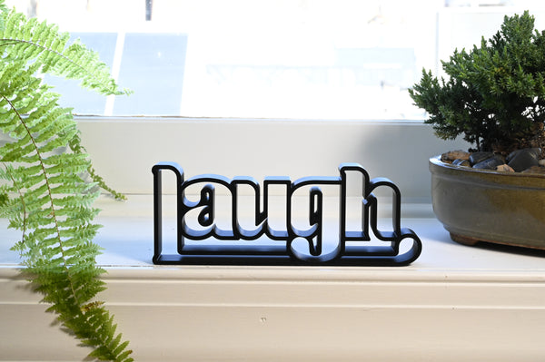 Laugh Factory Style, Minimalist Line Art, "Laugh" Sculpture, Elegant Inspirational Home Decor, Modern Hobbies, Desk Line Art
