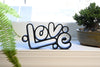 Love Bubble Letters, Minimalist Line Art, "Love" Sculpture, Elegant Inspirational Home Decor, Modern Hobbies, Desk Line Art