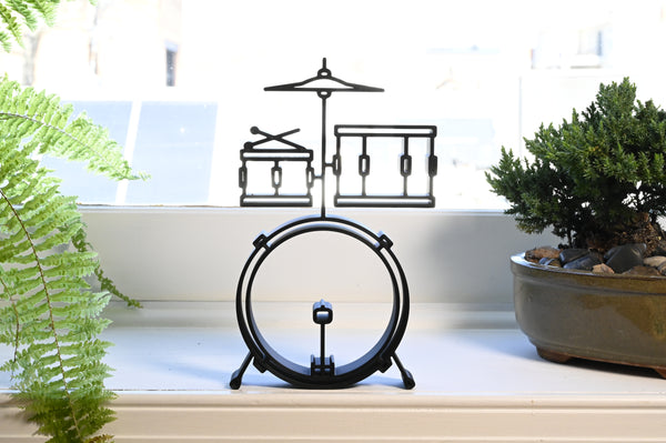 Mini Drum Kit Decor, Minimalist Line Art for Music Enthusiasts, Home Decor, Modern Hobbies, Desk Line Art