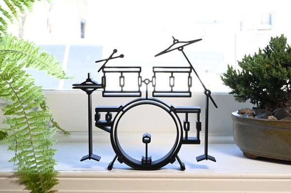 Full Drum Kit Decor, Minimalist Line Art for Music Enthusiasts Home Decor, Modern Hobbies, Desk Line Art