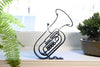 Classical Concert Tuba Sculpture, Minimalist Line Art Tuba Silhouette, Elegant Music Enthusiast Home Decor, Modern Hobbies, Desk Line Art