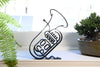 Marching Band Tuba Sculpture, Minimalist Line Art Tuba Silhouette, Elegant Music Enthusiast Home Decor, Modern Hobbies, Desk Line Art