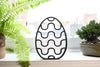 Chevron Stripes Easter Decor, Minimalist Line Art, Egg Silhouette Statue, Elegant Seasonal Home Decor, Modern Hobbies, Desk Line Art