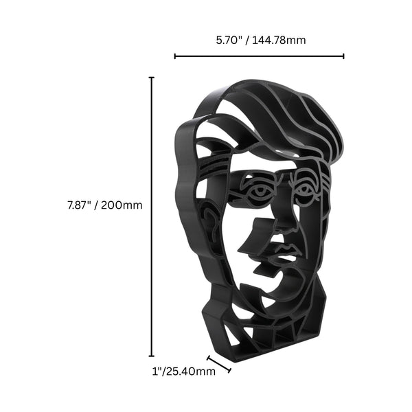 Donald Trump Face Silhouette, Minimalist Line Art, Portrait Sculpture, Elegant Political Artwork, Home Decor, Modern Hobbies, Desk Line Art