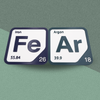 Periodic Table Word Sign - 'FEAR' (Iron + Argon) - 5.63 in x 5.63 - Durable & Eco-Friendly STEM Decor