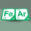 Periodic Table Word Sign - 'FEAR' (Iron + Argon) - 5.63 in x 5.63 - Durable & Eco-Friendly STEM Decor