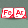 Periodic Table Word Sign - 'FEAR' (Iron + Argon) - 5.63 in x 5.63 - Durable & Eco-Friendly STEM Decor