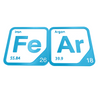 Periodic Table Word Sign - 'FEAR' (Iron + Argon) - 5.63 in x 5.63 - Durable & Eco-Friendly STEM Decor
