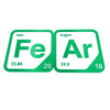 Periodic Table Word Sign - 'FEAR' (Iron + Argon) - 5.63 in x 5.63 - Durable & Eco-Friendly STEM Decor