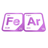 Periodic Table Word Sign - 'FEAR' (Iron + Argon) - 5.63 in x 5.63 - Durable & Eco-Friendly STEM Decor