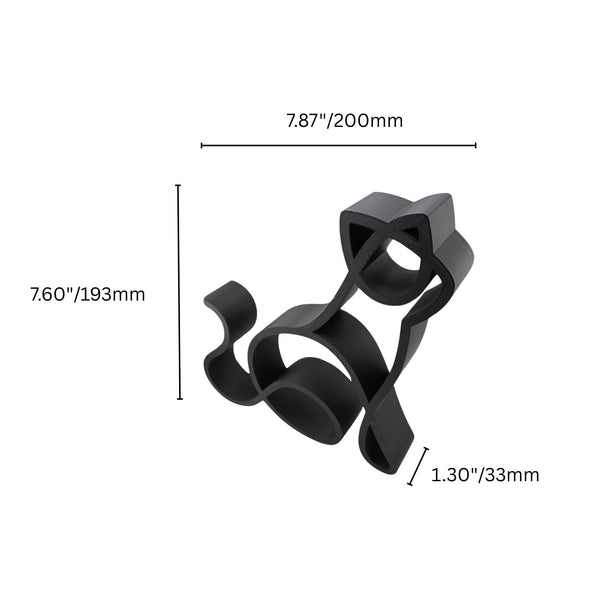 Attentive Cat Sculpture, Minimalist Line Art Cat, Cat Silhouette Home Decor, Modern Hobbies and Desk Line Art