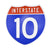 Interstate 10 Road Sign Replica | 8.53 x 8.54 Inches | Blue with White and Red