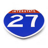 Interstate 27 Road Sign Replica – Personalized Travel Sign | Home & Office Wall Decor (8.54” x 8.53”)