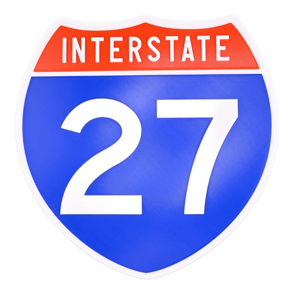 Interstate 27 Road Sign Replica – Personalized Travel Sign | Home & Office Wall Decor (8.54” x 8.53”)