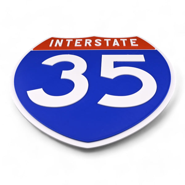 Interstate 35 Road Sign Replica – Personalized Travel Sign | Home & Office Wall Decor (8.54” x 8.53”)