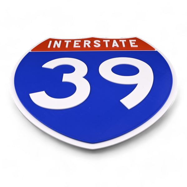 Interstate 39 Road Sign Replica – Personalized Travel Sign | Home & Office Wall Decor (8.54” x 8.53”)