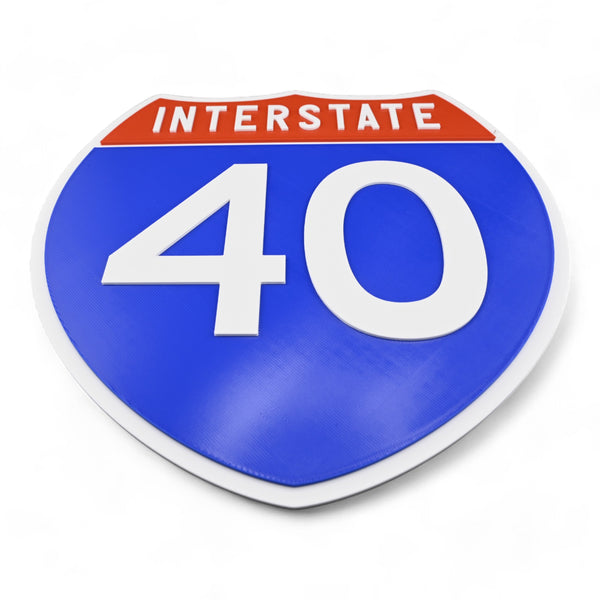 Interstate 40 Road Sign Replica – Personalized Travel Sign | Home & Office Wall Decor (8.54” x 8.53”)