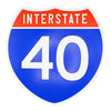 Interstate 40 Road Sign Replica – Personalized Travel Sign | Home & Office Wall Decor (8.54” x 8.53”)