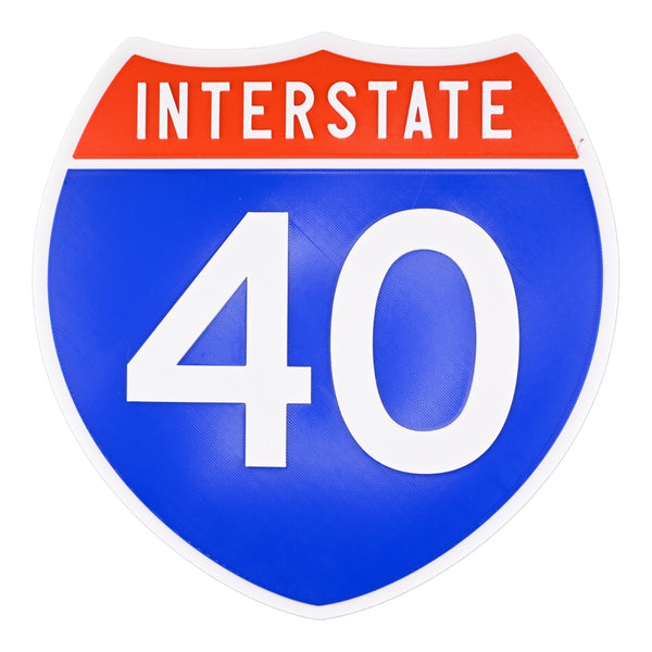 Interstate 40 Road Sign Replica – Personalized Travel Sign | Home & Office Wall Decor (8.54” x 8.53”)