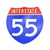 Interstate 55 Road Sign Replica – Personalized Travel Sign | Home & Office Wall Decor (8.54” x 8.53”)