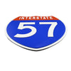 Interstate 57 Road Sign Replica – Personalized Travel Sign | Home & Office Wall Decor (8.54” x 8.53”)