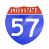 Interstate 57 Road Sign Replica – Personalized Travel Sign | Home & Office Wall Decor (8.54” x 8.53”)