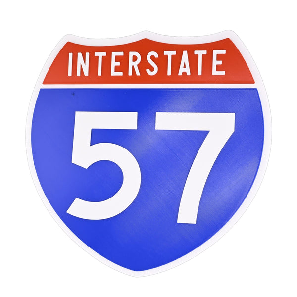 Interstate 57 Road Sign Replica – Personalized Travel Sign | Home & Office Wall Decor (8.54” x 8.53”)