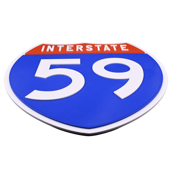 Interstate 59 Road Sign Replica – Personalized Travel Sign | Home & Office Wall Decor (8.54” x 8.53”)