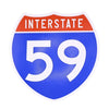 Interstate 59 Road Sign Replica – Personalized Travel Sign | Home & Office Wall Decor (8.54” x 8.53”)