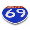 Interstate 69 Road Sign Replica – Personalized Travel Sign | Home & Office Wall Decor (8.54” x 8.53”)