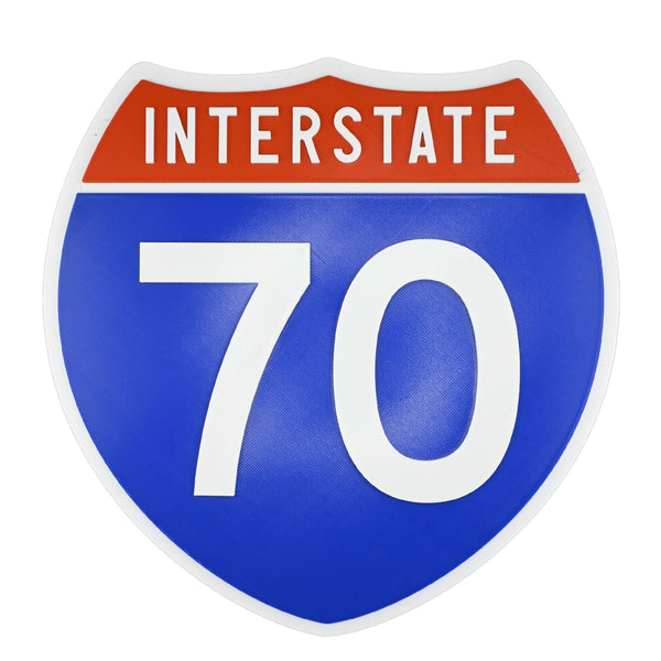 Interstate 70 Road Sign Replica – Personalized Travel Sign | Home & Office Wall Decor (8.54” x 8.53”)