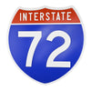 Interstate 72 Road Sign Replica – Personalized Travel Sign | Home & Office Wall Decor (8.54” x 8.53”)