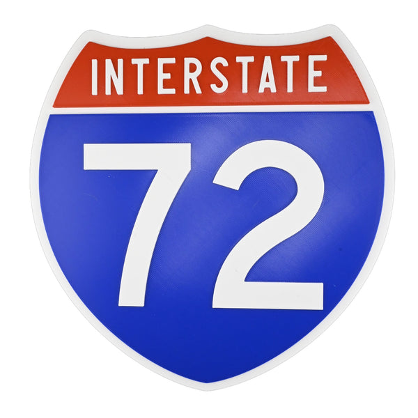 Interstate 72 Road Sign Replica – Personalized Travel Sign | Home & Office Wall Decor (8.54” x 8.53”)
