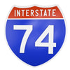 Interstate 74 Road Sign Replica – Personalized Travel Sign | Home & Office Wall Decor (8.54” x 8.53”)