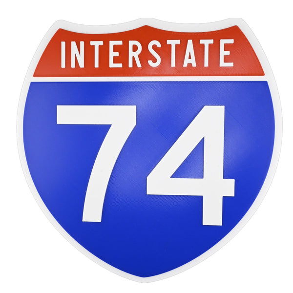 Interstate 74 Road Sign Replica – Personalized Travel Sign | Home & Office Wall Decor (8.54” x 8.53”)