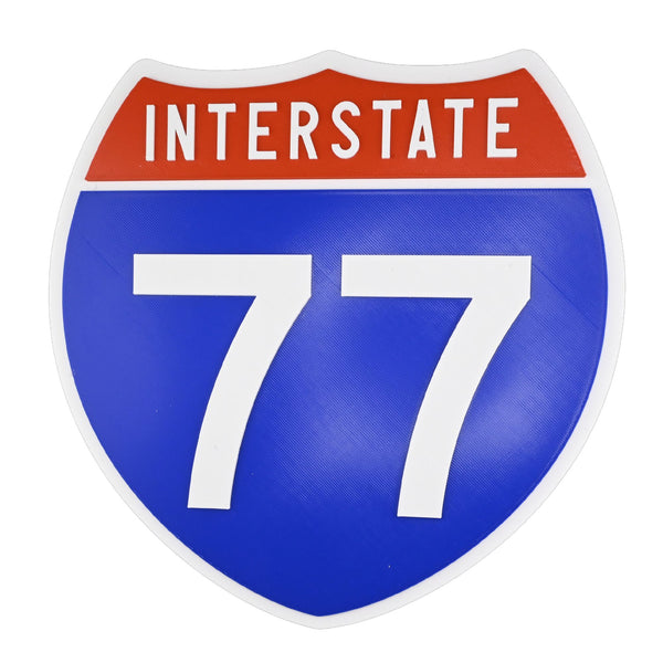 Interstate 77 Road Sign Replica – Personalized Travel Sign | Home & Office Wall Decor (8.54” x 8.53”)