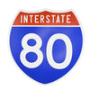 Interstate 80 Road Sign Replica – Personalized Travel Sign | Home & Office Wall Decor (8.54” x 8.53”)