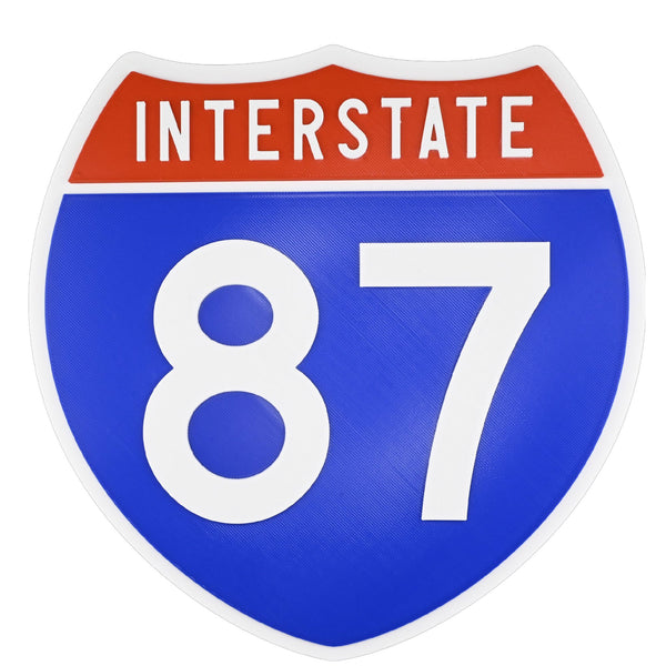 Interstate 87 Road Sign Replica – Personalized Travel Sign | Home & Office Wall Decor (8.54” x 8.53”)