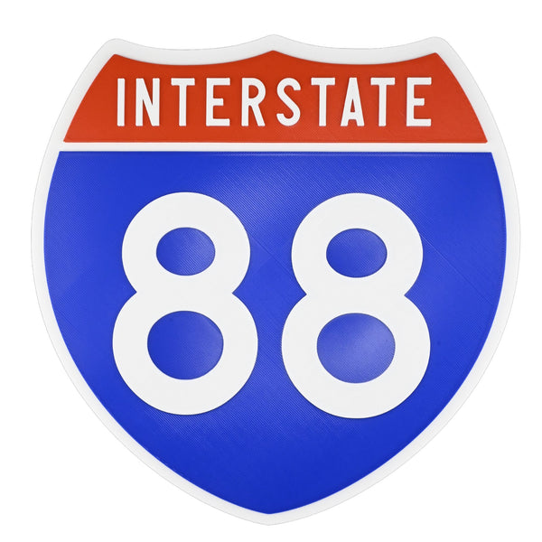 Interstate 88 Road Sign Replica – Personalized Travel Sign | Home & Office Wall Decor (8.54” x 8.53”)